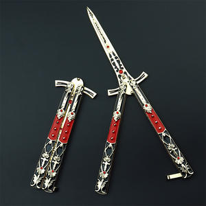 Populaire Superbe Valorant Jouet Arme en Métal Pas Cher Couteau Papillon Pliant Rotatif à 360 Degrés Accessoire 21cm Épées Jouets Katana - Product Image 2