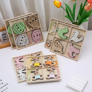 Set di Pendenti in Legno a Forma di Coniglio, Artigianali, Personalizzabili con Logo, per Pasqua - Product Image 4