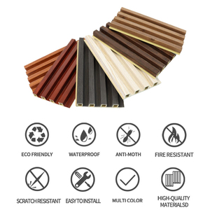 Panneau mural en PVC WPC imperméable et ignifuge SONSILL, composite bois-plastique, lambris rainuré pour revêtement intérieur/extérieur d'hôtel, TV - Product Image 3