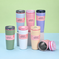 Gobelet isotherme en acier inoxydable Ovela de 12 oz et 20 oz avec couvercle à ouverture par pression, réutilisable, pour boissons chaudes et froides