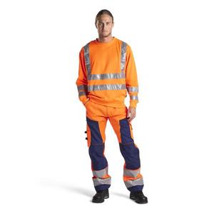BLAKLADER - 156618115389D96 Pantalones Hi-Vis sin bolsillos para uñas Naranja/Azul marino-EAN 7330509413661 ROPA DE TRABAJO DE LA HI-VIS - Product Image 3