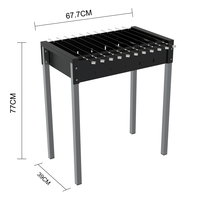 Barbecue portable avec télécommande, barbecue extérieur avec brochettes en acier inoxydable pour 3 à 5 personnes