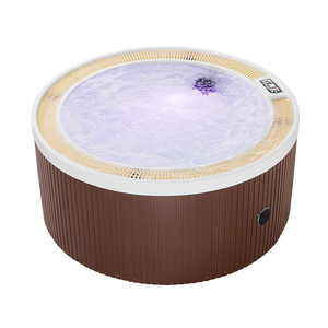 Bañera de Hidromasaje Redonda de Acrílico para Exteriores, Jacuzzi Circular, Jacuzzi de Relajación para 4 Personas, Dimensiones - Product Image 1