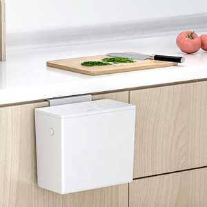 Wall mounted 6L refuse bin door hanging dust bin with press type lid dual purpose for kitchen bathroom