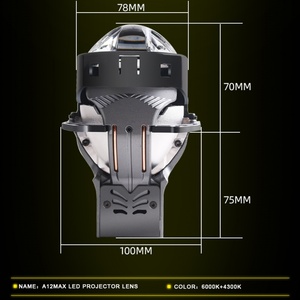 Sanvi A12MAX 80W LED <b>Projector</b> Lens Headlight 3-Inch High Beam Car Lamp 6000K <b>Light</b> Color Compatible CL EL ILX Cobra Models - Product Image 2