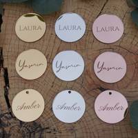 Étiquettes rondes transparentes, 100 pièces, cercles en acrylique gravés pour artisanat, avec trou