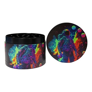 50mm-4 Layer Metal Zinc Alloy <b>Herb</b> <b>Grinder</b> Hot Selling Flat Customizable Logo Tobacco <b>Grinder</b> UV Printing <b>Herb</b> Gridner - Product Image 5
