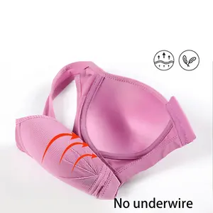 Soutien-gorge confortable et doux pour femmes, <span class=keywords><strong>bralette</strong></span> à fermeture frontale, tailles 36-46, bonnets B C, sous-vêtement respirant, couleur rose nude, brassière type débardeur - Product Image 6