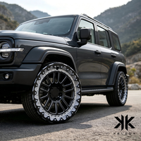 Nouvelles jantes en alliage d'aluminium forgé Beadlock 6061 T6, lèvre polie noire, 10 rayons, 17-22 pouces, personnalisées pour SUV tout-terrain