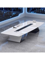 Léger luxe Simple moderne grand bureau de négociation Table de conférence élégante peinte en bois