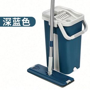 Serpillère en microfibre Easy Clean pour nettoyage humide et sec, avec poignée extensible, seau en acier mains libres et essorage quatre côtés, grande capacité - Product Image 5
