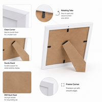 Cadre photo PS avec bordure contrastée à double ligne, support de table vertical/horizontal, décoration pour la maison et le bureau, cadeau