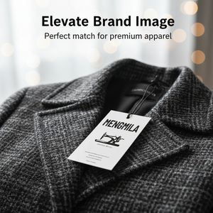 Étiquettes en papier recyclé de luxe pour vêtements, étiquettes suspendues personnalisées en relief, étiquettes suspendues en carton spécial pour vêtements, logo personnalisé - Product Image 2