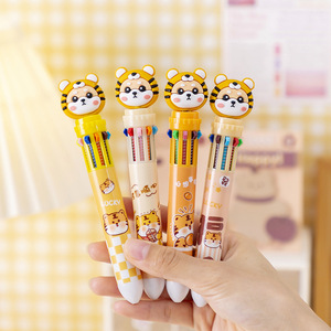 Graziosa penna a sfera a dieci colori tigre, pennarello per conto manuale, penna a sfera universale con 10 carte colorate - Product Image 5