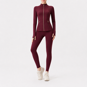 Stocks entrepôt USA – Leggings de yoga taille haute pour femme, longueur intégrale, sans couture, extensibles, avec fermeture éclair, couleur unie, vêtements de sport - Product Image 4