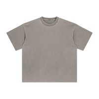 Venta al por mayor 250 GSM lavado ácido 100% algodón camisetas hombres personalizado de gran tamaño Vintage Hip Hop Streetwear manga corta diseño de impresión