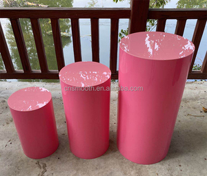 Белый круглый цилиндр плинтус изготовления на заказ акриловые вентилятор на подставке для свадебного украшения - Product Image 2