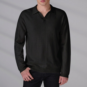 Pull en tricot personnalisé OEM ODM, col en V, 100% cachemire, chemises polo pour hommes - Product Image 1