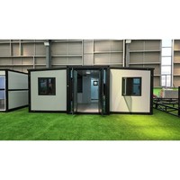 Maison conteneur pliable économique de 20 pieds à double aile, préfabriquée en acier léger, portable, pour dortoir ou bureau