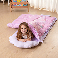 Tapis de sieste personnalisé pour tout-petits, motif sirène, avec couverture en minky amovible et oreiller, pour filles, crèche et maternelle