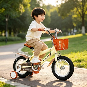 Vélo pour enfants <span class=keywords><strong>avec</strong></span> siège et panier - Vélo pour bébés filles et garçons, <span class=keywords><strong>avec</strong></span> roues auxiliaires de sécurité et de traction durables, pédalable - Product Image 2