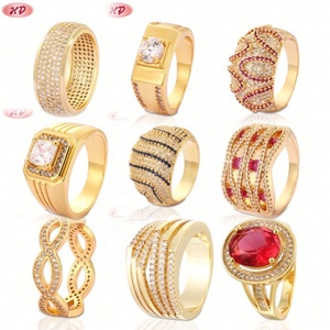 Bagues de mariage en zircon pour femmes, en or 18 carats, avec pierres précieuses fantaisie, dernier modèle, design tendance, vente en gros de bijoux - Product Image 3