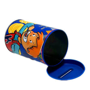 Salvadanaio regalo per bambini cilindrico in metallo con latta di latta di fabbrica - Product Image 3