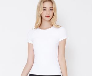 Femme Basique O-cou dos maille T-Shirts Plaine Femme <span class=keywords><strong>Simple</strong></span> T-shirt À Manches Courtes - Product Image 1