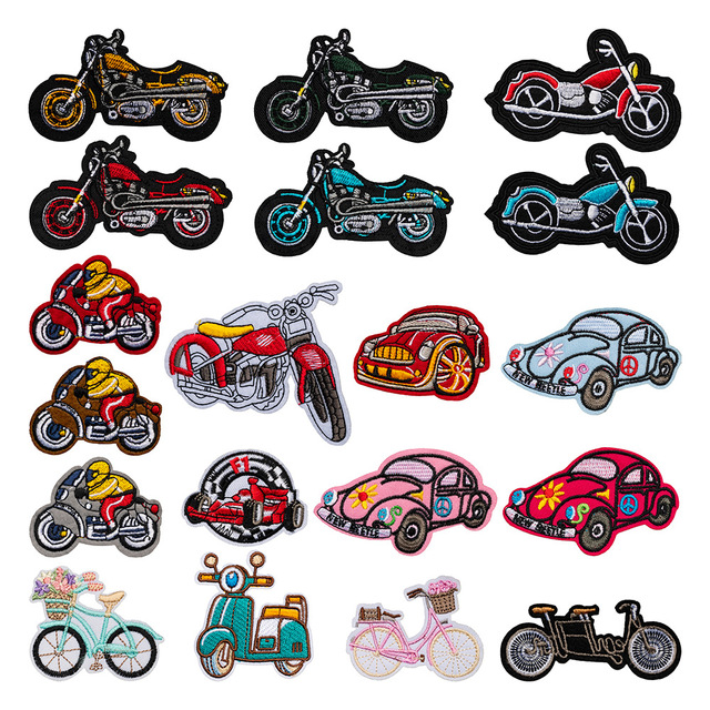 Motorcycle Punk Style Motorcycle Embroidery Cartoon Embroidery Cloth Sticker Racing Bike Clothing Accessories