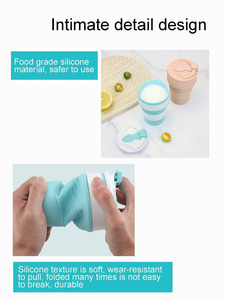 Bouteille pliable en silicone réutilisable sans BPA, gobelet pliable en silicone, tasse à café avec couvercle - Product Image 5