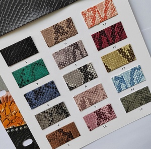 2023 New Design Snakeskin Printed <strong>PU</strong> Vinyl <strong>Leather</strong> Sheet for Handbags Shoes Crafts - Product Image 3