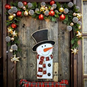 Merry Christmas <b>Ornaments</b> Sign <b>Large</b> Snowman Pattern Novelty Pattern <b>Ornament</b> Outdoor Wooden Decorations for Party - Product Image 2