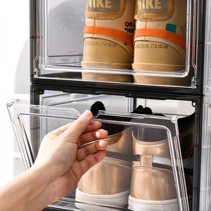 10 Pack Upgraded X-Large Drop Front Clear Plastic Stackable <strong>Shoe</strong> Storage Box Eco Friendly Home <strong>Display</strong> Organizer - Product Image 5
