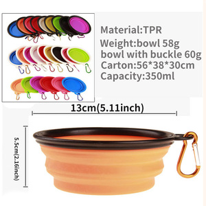 Venda quente Folding Silicone Dobrável Dog Cat Viagem Ao Ar Livre Portátil Dobrável Água Potável Alimentação Food Bowl para Pet Dogs - Product Image 6