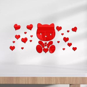 Pegatinas de Pared de Acrílico con Espejo 3D de Gato para Decoración de Habitaciones de Bebés y Niños, Pegatinas Adhesivas para Pared y Cabecera - Product Image 4