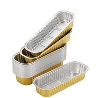 Ustensiles de cuisson ménagers, moule à pain miniature en aluminium jetable de 200 ml, qualité alimentaire, paroi lisse dorée, avec couvercle en plastique