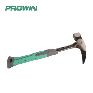PROWIN Free Sample High Quality One-piece Polish Finish Carbon Steel Fiberglass Handle Roofing Hammer