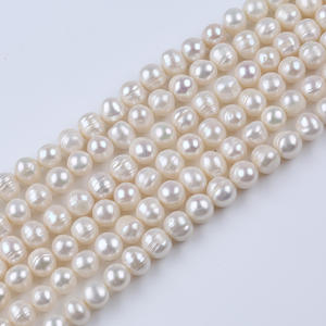 Perles d'eau douce blanches naturelles Zhuji 10-11 mm, perles roses en poudre, pour collier et bracelet DIY - Product Image 2