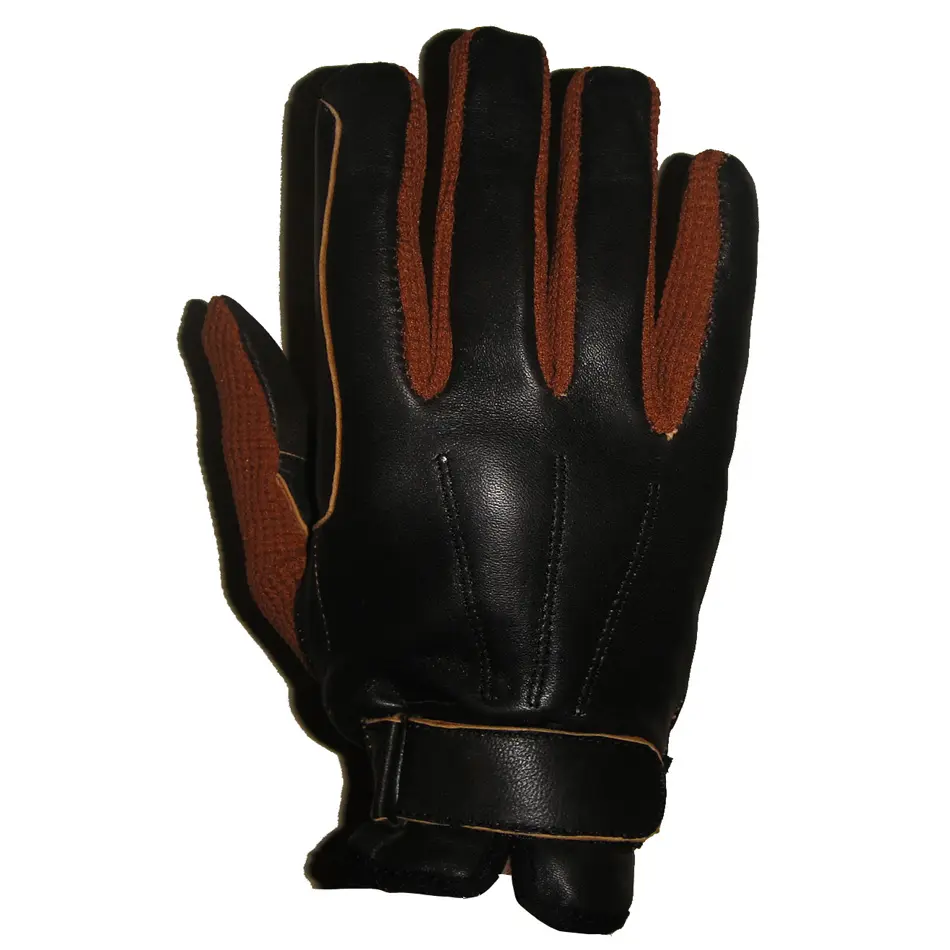 Horse Riding Gloves Soft Sheep Leather Black and Brown Size XS - 2XL