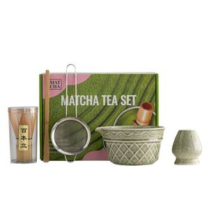 Ensemble de bols à <span class=keywords><strong>matcha</strong></span> en porcelaine YUBIN, support pour mixeur, 5 pièces, fonction de filtration, résistant à la chaleur, emballage cadeau écologique - Product Image 5