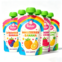 Emballage en plastique écologique anti-fuite 100ml 250ml, rechargeable, pour aliments pour bébés, jus, yaourt de noix de coco, boisson, sachet à bec verseur