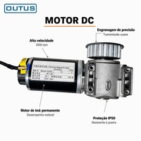 OUTUS ES200 Opérateur de porte coulissante automatique, moteur DC sans balais, 200 kg, pour portes vitrées simples et doubles
