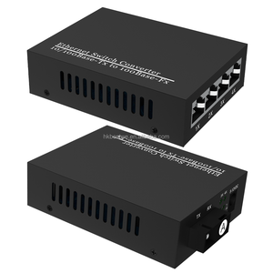 Convertidor de Medios Ópticos de Fibra de Alto Rendimiento 10/100Mbps, Monomodo, Puerto Único SC 4RJ45, 25KM FTTH - Product Image 1