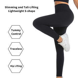 X818 #   Leggings de sport à taille haute sur mesure, super doux, yoga, fitness, contrôle du <span class=keywords><strong>ventre</strong></span>, côtelés, <span class=keywords><strong>pour</strong></span> femmes, salle de sport - Product Image 1