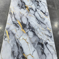 Panel de Pared de PVC de Primera Calidad con Diseño de Mármol, 1220x2600mm, 3mm, Película de Impresión 3D, Compuesto de Polvo de Piedra de PVC, Sin Pegamento, para Diseño de Interiores