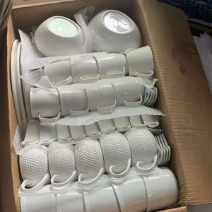 Service de table en céramique blanche <span class=keywords><strong>moderne</strong></span>, vaisselle portable, stock comprenant des assiettes et des bols, style <span class=keywords><strong>moderne</strong></span> - Product Image 2