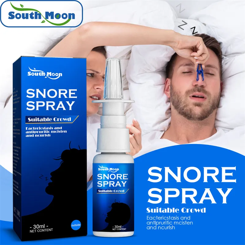 Lua do Sul 30ml anti ronco spray rinite congestão nasal frio aliviando não mais ronco líquido parar tratamentos ronco fluido