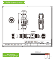 Connecteur de câble en cuivre étanche IP68 avec boîtier en nylon 4-8mm M20 pour système d'énergie solaire, éclairage de jardin et lampadaire 450V 24A