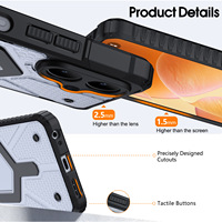 Vente en gros d'usine pour coque de téléphone Infinix Smart 10/10 Plus, anti-traces de doigts, TPU+PC, protection magnétique antichoc, motif CD sur le dos