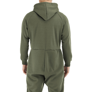 Tuta in pile spessa personalizzata <span class=keywords><strong>invernale</strong></span> <span class=keywords><strong>pigiama</strong></span> <span class=keywords><strong>uomo</strong></span> un pezzo Homewear manica lunga con cappuccio pigiami - Product Image 6